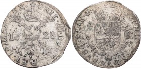 BELGIEN BRABANT
Philipp IV. von Spanien, 1621-1665. Patagon 1628 Maastricht Vs.: burgundisches Kreuz mit anhängendem Kleinod vom Goldenen Vlies, Rs.:...
