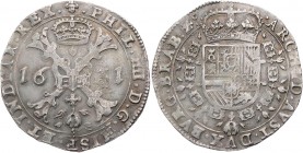 BELGIEN BRABANT
Philipp IV. von Spanien, 1621-1665. Patagon 1631 Brüssel Vs.: burgundisches Kreuz mit anhängendem Kleinod vom Goldenen Vlies, Rs.: be...