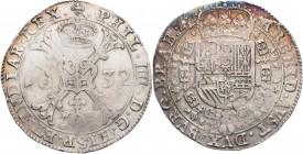 BELGIEN BRABANT
Philipp IV. von Spanien, 1621-1665. Patagon 1632 Brüssel Vs.: burgundisches Kreuz mit anhängendem Kleinod vom Goldenen Vlies, Rs.: be...