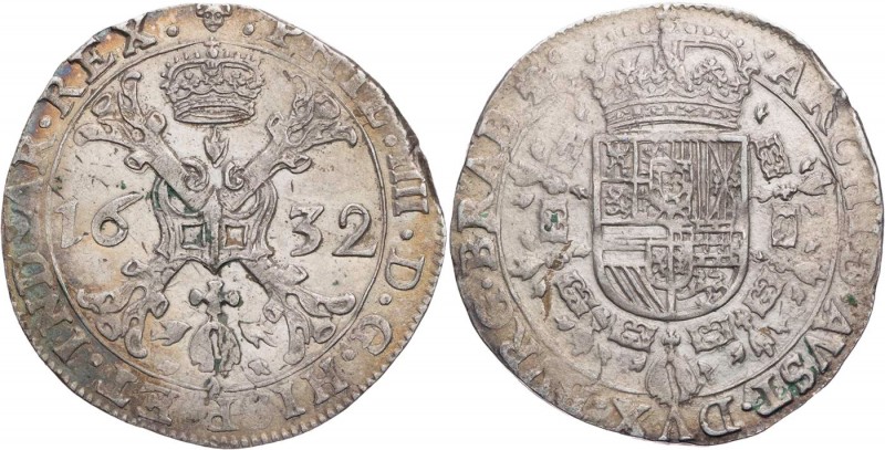 BELGIEN BRABANT
Philipp IV. von Spanien, 1621-1665. 1/2 Patagon 1632 Brüssel Vs...