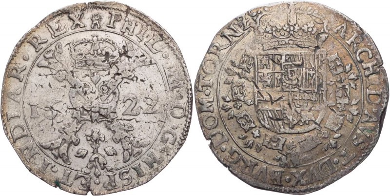 BELGIEN TOURNAI
Philipp IV. von Spanien, 1621-1665. Patagon 1622 Vs.: burgundis...