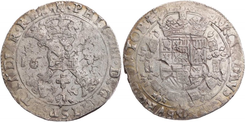 BELGIEN TOURNAI
Philipp IV. von Spanien, 1621-1665. Patagon 1637 Vs.: burgundis...