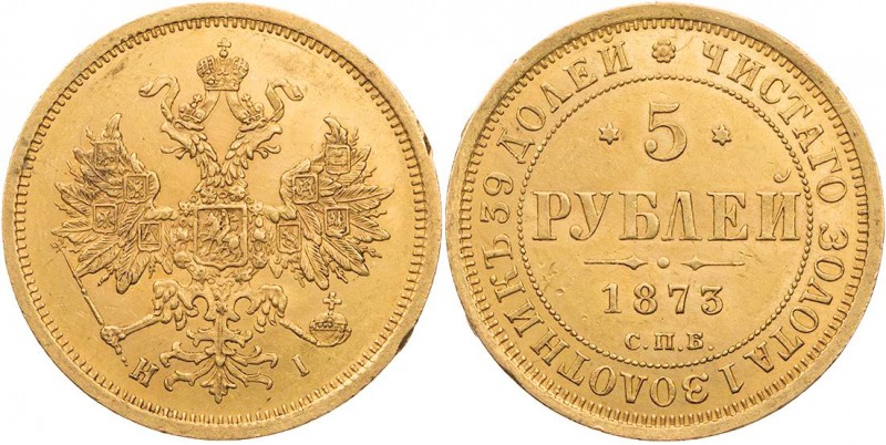 RUSSLAND KAISERREICH
Alexander II., 1855-1881. 5 Rubel 1873 St. Petersburg, Mmz...