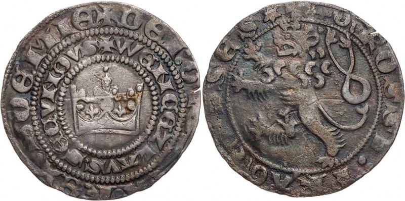 TSCHECHIEN BÖHMEN - MÄHREN
Wenzel II., 1278-1305. Prager Groschen o. J. Kuttenb...