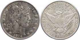 VEREINIGTE STAATEN VON AMERIKA / USA
 1/2 Dollar 1912 D Denver Barber Half Dollar KM 116. winz. Kratzer, sonst fast vz