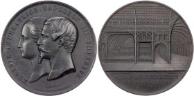 GEWERBE, HANDEL, INDUSTRIE WELTAUSSTELLUNGEN
Paris (1855) Zinkmedaille o. J. (1855) v. Armand Auguste Caqué / Jacques Wiener, bei Monnaie de Paris Vs...