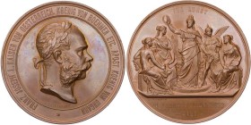 GEWERBE, HANDEL, INDUSTRIE WELTAUSSTELLUNGEN
Wien (1873) Bronzemedaille 1873 v. Josef Tautenhayn Vs.: Kopf von Franz Josef I. mit Lorbeerkranz n. r.,...