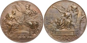 GEWERBE, HANDEL, INDUSTRIE WELTAUSSTELLUNGEN
Paris (1889) Bronzemedaille 1889 v. Louis-Alexandre Bottée, bei Monnaie de Paris Prämie, Vs.: EXPOSITION...
