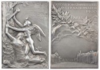GEWERBE, HANDEL, INDUSTRIE WELTAUSSTELLUNGEN
Paris (1900) Versilberte Bronzeplakette 1900 v. Louis Oscar Roty, bei Monnaie de Paris Vs.: 1801 . 1900 ...