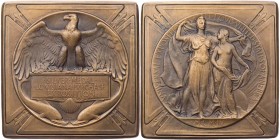 GEWERBE, HANDEL, INDUSTRIE WELTAUSSTELLUNGEN
Saint Louis (1904) Bronzeplakette 1904 v. Adolph Alexander Weinman Vs.: Adler steht mit ausgebreiteten F...