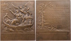 GEWERBE, HANDEL, INDUSTRIE WELTAUSSTELLUNGEN
Saint Louis (1904) Bronzeplakette 1904 v. Louis-Alexandre Bottée, bei Monnaie de Paris Prämie, Vs.: Geni...