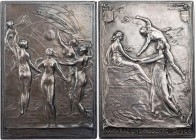 GEWERBE, HANDEL, INDUSTRIE WELTAUSSTELLUNGEN
Mailand (1906) Silberplakette 1906 v. Egidio Boninsegna, Stempel v. Angelo Cappuccio (Monogramm signiert...