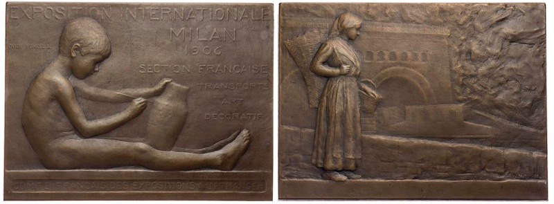 GEWERBE, HANDEL, INDUSTRIE WELTAUSSTELLUNGEN
Mailand (1906) Bronzeplakette 1907...