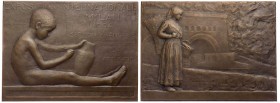 GEWERBE, HANDEL, INDUSTRIE WELTAUSSTELLUNGEN
Mailand (1906) Bronzeplakette 1907 (!) v. Ovide Yencesse, bei Monnaie de Paris Vs.: EXPOSITION INTERNATI...