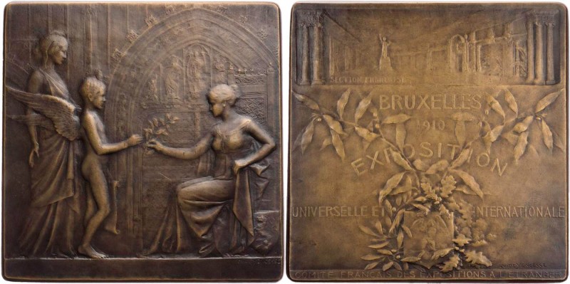 GEWERBE, HANDEL, INDUSTRIE WELTAUSSTELLUNGEN
Brüssel (1910) Bronzeplakette 1912...