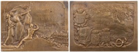 GEWERBE, HANDEL, INDUSTRIE WELTAUSSTELLUNGEN
Turin (1911) Bronzeplakette 1911 v. Pierre-Victor Dautel, bei Arthus Bertrand, Paris Vs.: EXPOSITION INT...