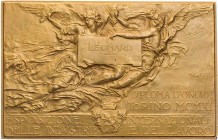 GEWERBE, HANDEL, INDUSTRIE WELTAUSSTELLUNGEN
Turin (1911) Einseitige Bronzeplakette 1911 v. Edoardo Rubino, bei Stefano Johnson, Mailand Prämie, Vs.:...