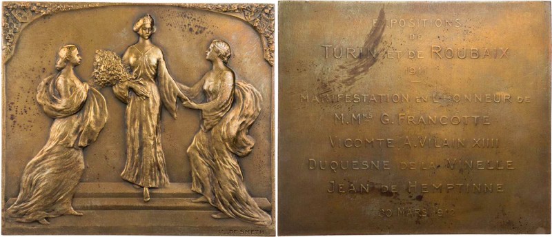 GEWERBE, HANDEL, INDUSTRIE WELTAUSSTELLUNGEN
Turin (1911) Bronzeplakette 1912 v...