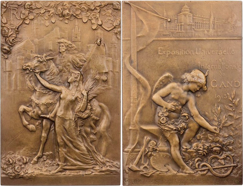 GEWERBE, HANDEL, INDUSTRIE WELTAUSSTELLUNGEN
Gent (1913) Bronzeplakette 1913 v....