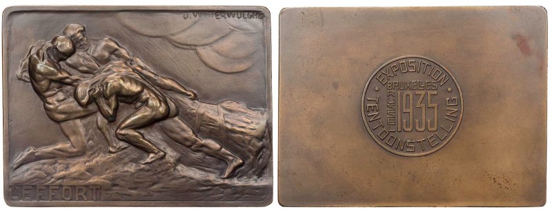 GEWERBE, HANDEL, INDUSTRIE WELTAUSSTELLUNGEN
Brüssel (1935) Bronzeplakette 1935...