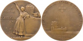 GEWERBE, HANDEL, INDUSTRIE INTERNATIONALE AUSSTELLUNGEN
Antwerpen (1930) Bronzemedaille 1928 v. Joao da Silva Vs.: VISITAE PORTUGAL, Portugiesin stre...