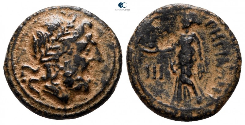 Bruttium. Rhegion circa 215-150 BC. 
Tetras Æ

15 mm., 2.27 g.



nearly ...