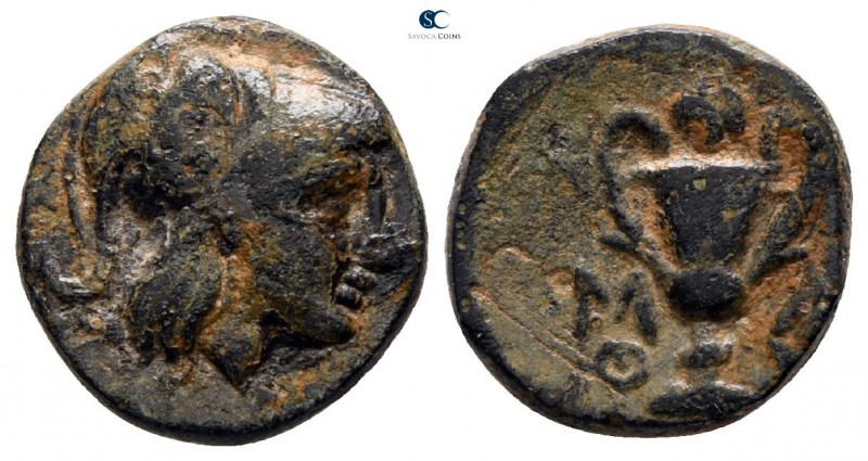 Lesbos. Methymna 200-30 BC. 
Bronze Æ

12 mm., 2.02 g.



very fine