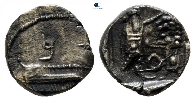 Phoenicia. Sidon. Time of Baalshallim II 401-366 BC. 
1/16 Shekel AR

8 mm., ...