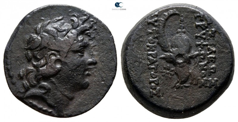 Seleukid Kingdom. Antioch on the Orontes. Tryphon 142-138 BC. 
Bronze Æ

16 m...