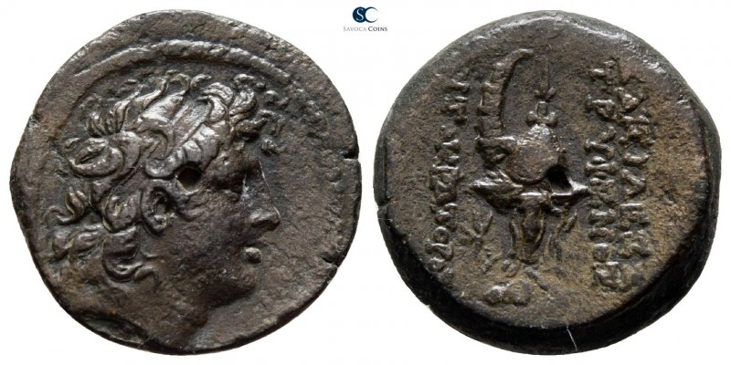 Seleukid Kingdom. Antioch on the Orontes. Tryphon 142-138 BC. 
Bronze Æ

16 m...