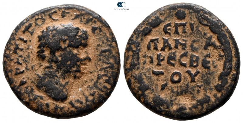 Cappadocia. Caesarea. Titus AD 79-81. 
Diassarion Æ

21 mm., 6.89 g.



n...