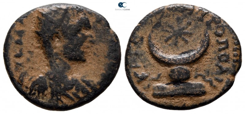 Mesopotamia. Carrhae. Elagabalus AD 218-222. 
Bronze Æ

17 mm., 3.36 g.


...