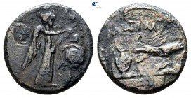 Marc Antony 43 BC. Military mint moving with M.Antony. Quinarius AR