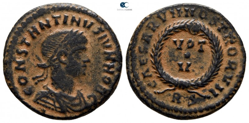 Constantinus II, as Caesar AD 317-337. Rome
Follis Æ

19 mm., 3.32 g.



...