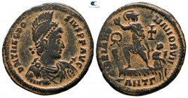 Theodosius I AD 379-395. Antioch. Follis Æ