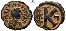Justin I AD 518-527. Theoupolis (Antioch). Half follis Æ