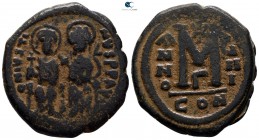 Justin II and Sophia AD 565-578. Constantinople. Follis Æ