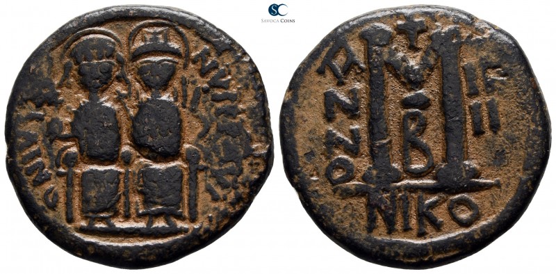 Justin II and Sophia AD 565-578. Nikomedia
Follis Æ

28 mm., 13.63 g.



...