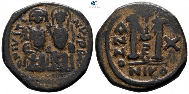 Justin II and Sophia AD 565-578. Nikomedia
Follis Æ

28 mm., 13.45 g.



...