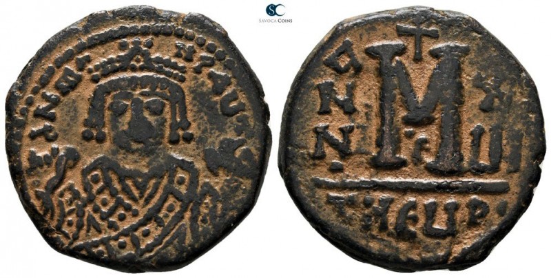 Maurice Tiberius AD 582-602. Theoupolis (Antioch)
Follis Æ

25 mm., 10.73 g....