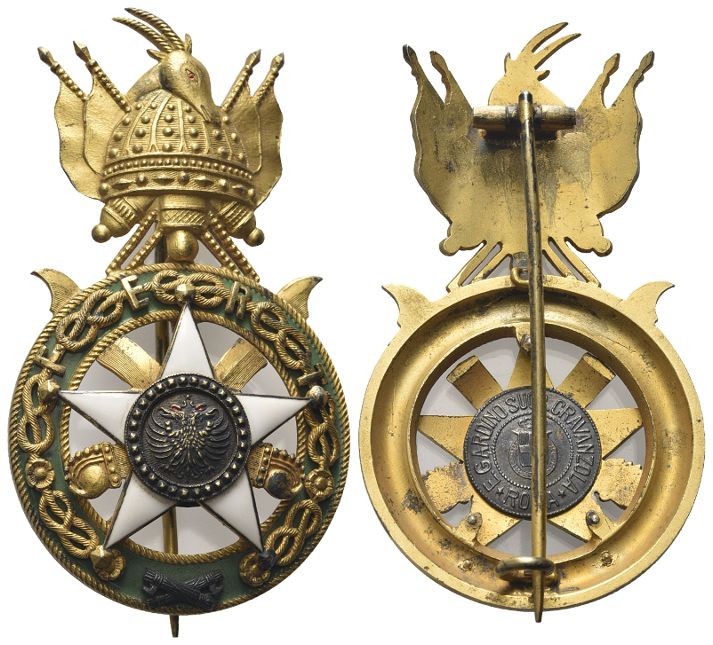 ALBANIA
Re Zogu I, 1925-1939.
Ordine di Scanderbeg. Placca di Gran Ufficiale d...