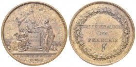 FRANCIA
Luigi XVI di Borbone, 1774-1793.
Medaglia 1790 (ex Varesi 14-12-1987 N. 141).
Æ, gr. 32,01 mm 42
Dr. La libertà tiene il libro della Costi...