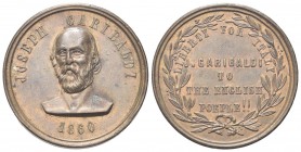 ITALIA
Giuseppe Garibaldi (patriota), 1807-1882.
Medaglia 1860.
Æ, gr. 12,48 mm 29,7
Dr. JOSEPH GARIBALDI. Busto di scorcio, verso s.; sotto, data...