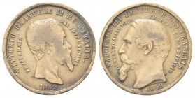 ITALIA
Vittorio Emanuele II, 1859-1861.
Medaglia 1859.
Æ, gr. 3,62 mm 23,4
Dr. VITTORIO EMANUELE II RE D’ITALIA / PROCLAMATO - DAL VOTO UNANIME. T...