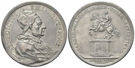 ROMA
Benedetto XIII (Pier Francesco Orsini), 1724-1730.
Medaglia 1725 opus E. Hamerani.
Ag, gr. 42,98 mm 48,8
Dr. BENEDICTVS - XIII P MAX. Busto a...
