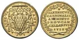 ROMA
Sede Vacante (Cam. Card. Girolamo Colonna), 1758.
Medaglia 1758.
Æ dorato, gr. 7,74 mm 27,0
Dr. Lo stemma del Card. Alberigo Archinto sovrapp...