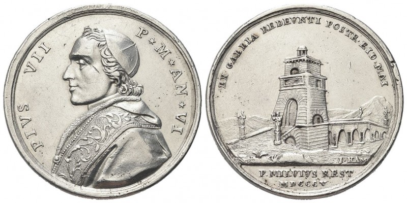 ROMA
Pio VII (Barnaba Chiaramonti), 1800-1823.
Medaglia 1805 a. VI opus G. Ham...