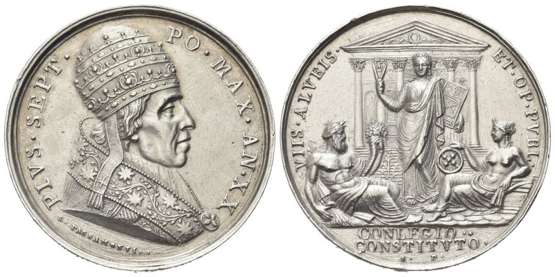 ROMA
Pio VII (Barnaba Chiaramonti), 1800-1823.
Medaglia 1819 a. XX opus S. Pas...