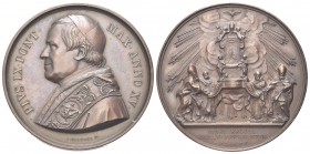 ROMA
Pio IX (Giovanni Maria Mastai Ferretti), 1846-1878.
Medaglia 1860 a. XV opus G. Bianchi.
Æ , gr. 37,56 mm 43,5
Dr. PIVS IX PONT - MAX ANNO XV...