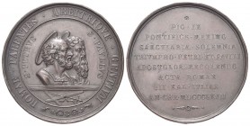 ROMA
Pio IX (Giovanni Maria Mastai Ferretti), 1846-1878.
Medaglia 1867.
Æ, gr. 48,65 mm 48,6
Dr. ROMAE PARENTES ARBITRIQVE GENTIVM. Busti accollat...